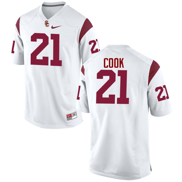 Men #21 Jamel Cook USC Trojans College Football Jerseys-White
